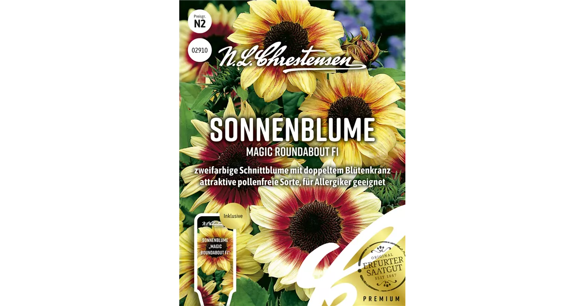 Sonnenblumen-Samen 'Magic Roundabout F1' – Pollenfrei, 20 Samen Für Hohe Blüten