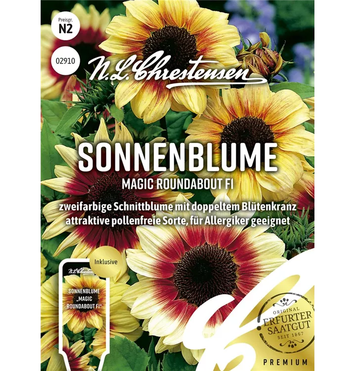 Sonnenblumen-Samen 'Magic Roundabout F1' – Pollenfrei, 20 Samen Für Hohe Blüten