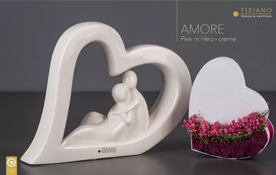 Paar Amore in Herz creme