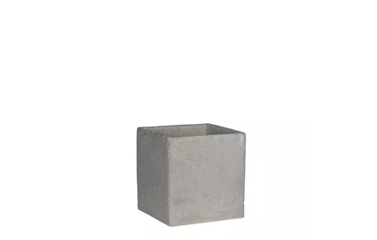 Jimmy Übertopf Cement eckig grau