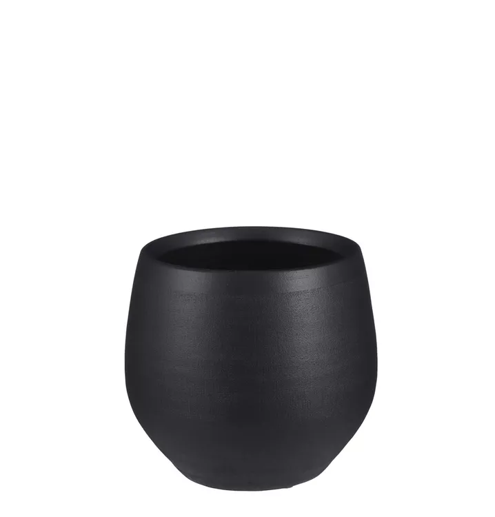 Douro Topf rund schwarz matt, MICA Decorations, Blumentöpfe Online und