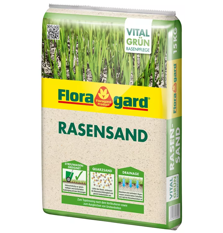 Floragard Rasensand, Reiner Quarzsand zum Lüften des Bodens 1A Garten