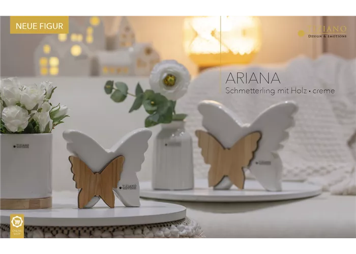 Schmetterling Ariana Holz weiß-creme