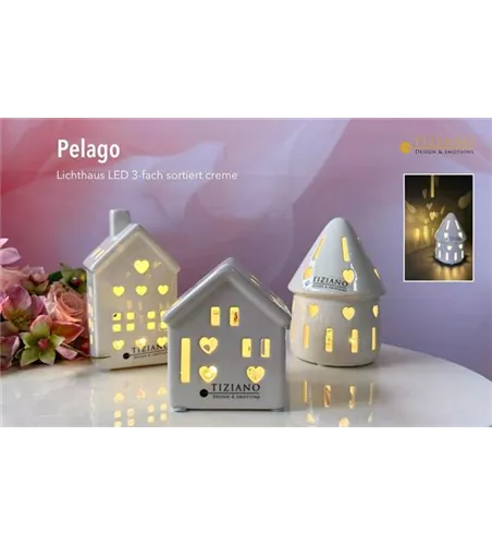 Haus Pelago LED+Timer rund creme