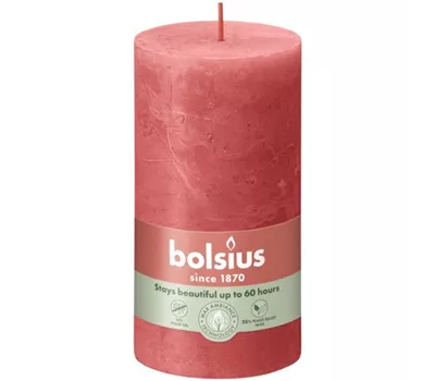 Stumpenkerze 130/68 Rustik Rosa Blüte
