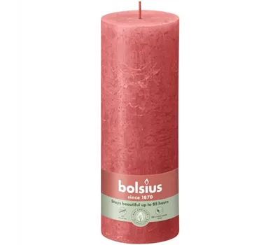 Stumpenkerze 190/68 Rustik Rosa Blüte