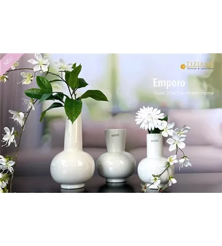 Tischvase Emporo creme