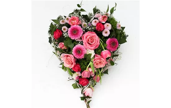 Herz gesteckt rosa