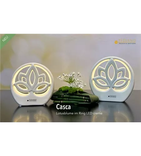 Lotusblume Casca im Ring LED creme