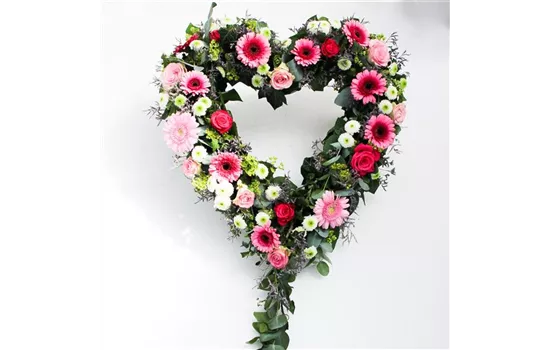 Herz gesteckt offen rosa