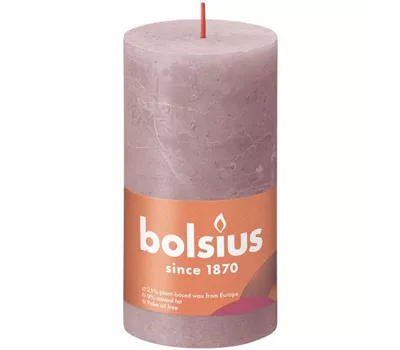 Stumpenkerze 130/68mm Rustik Eschen Rose
