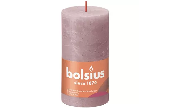 Stumpenkerze 130/68mm Rustik Eschen Rose