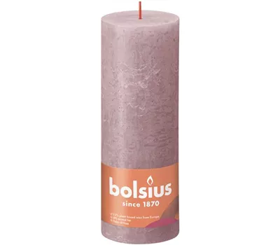 Stumpenkerze 190/68 Rustik Eschen Rose