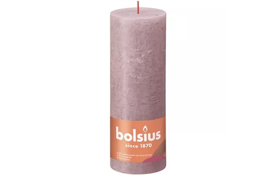 Stumpenkerze 190/68 Rustik Eschen Rose