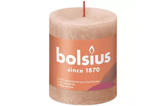 Stumpenkerze 80/68 Rustik Cremiges Karamell