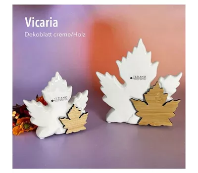 Blatt Vicaria mit Holz creme