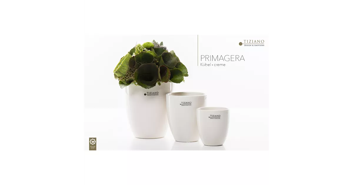 Blumentopf Primagera weiß-creme, Tiziano Keramik, Dekoartikel Online und vor Ort kaufen