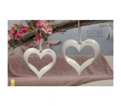Deko Hänger Herz Cuora weiß-creme