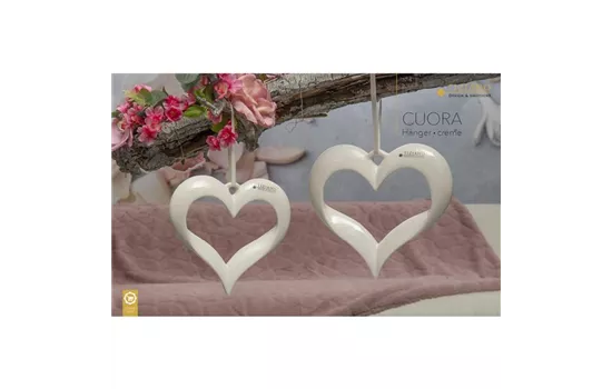 Deko Hänger Herz Cuora weiß-creme