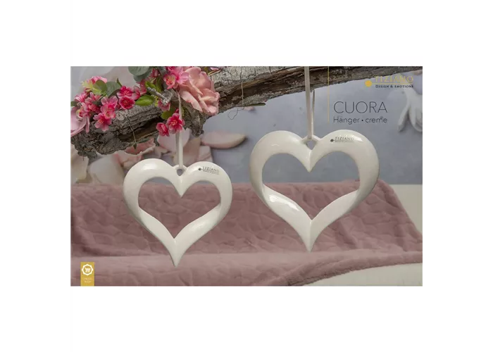 Deko Hänger Herz Cuora weiß-creme
