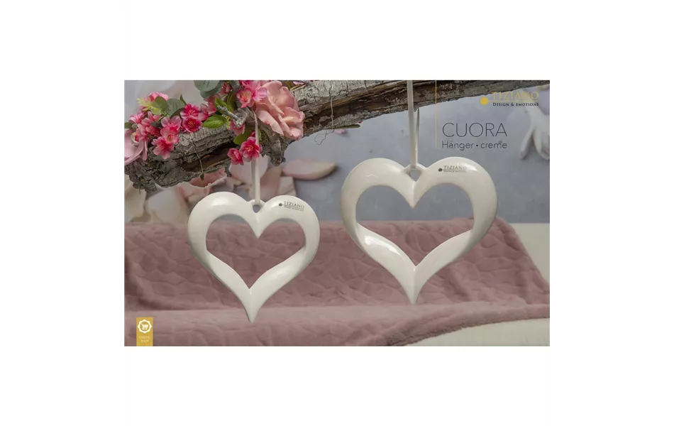 Deko Hänger Herz Cuora weiß-creme