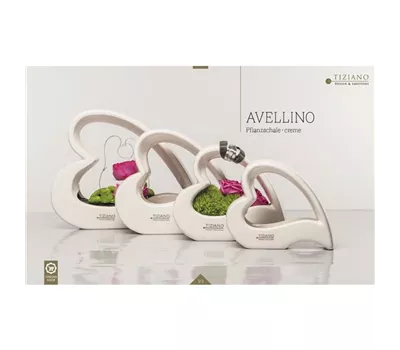 Deko Herzschale Avellino weiß-creme