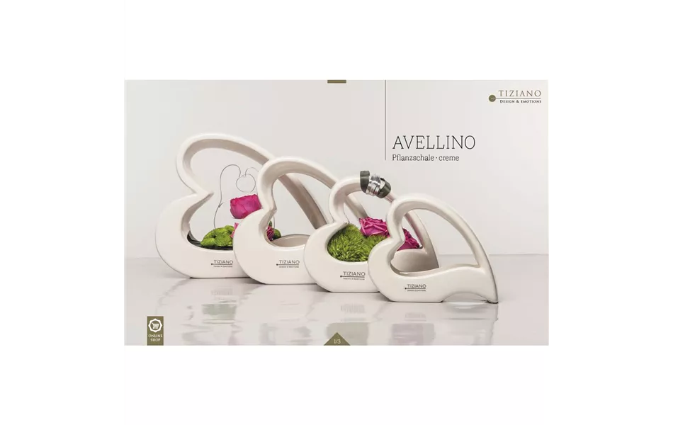 Deko Herzschale Avellino weiß-creme
