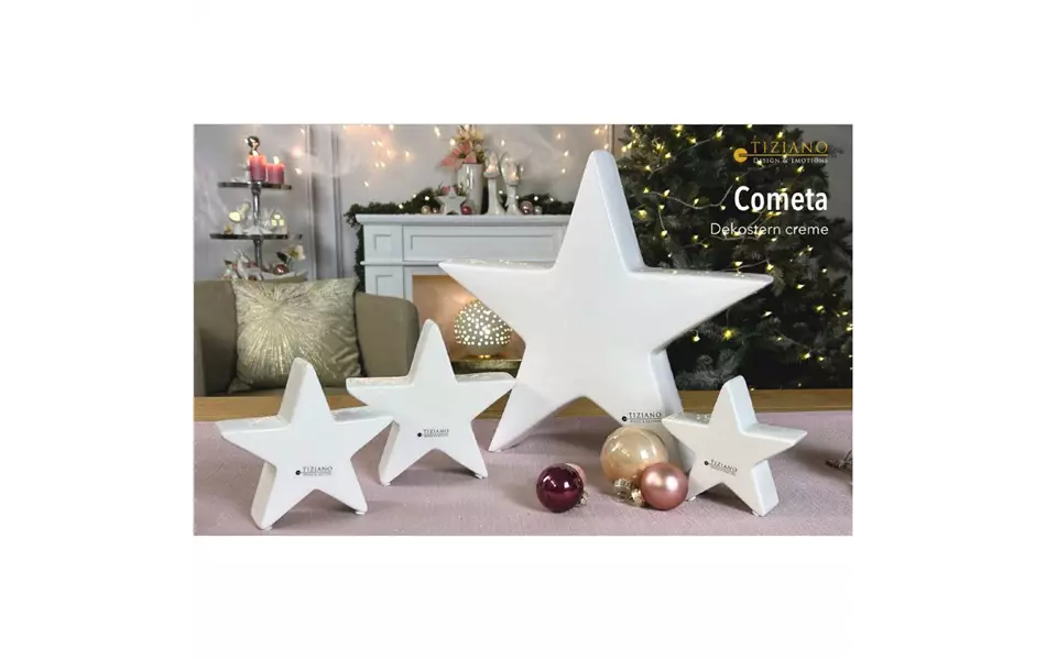 Deko Stern Cometa creme