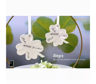 Hänger Glücksblatt Alegra mit Decal creme