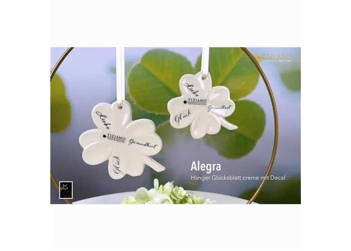 Hänger Glücksblatt Alegra mit Decal creme