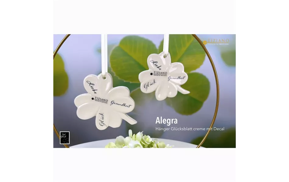 Hänger Glücksblatt Alegra mit Decal creme