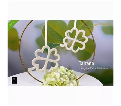 Hänger Glücksblatt Tartano creme