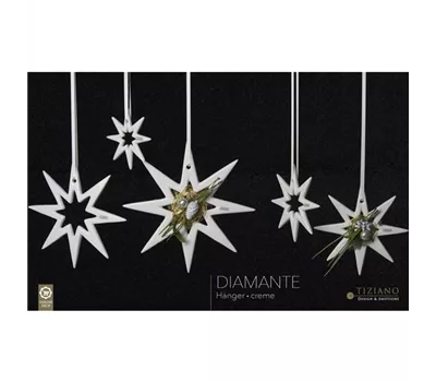 Hänger Stern Diamante creme