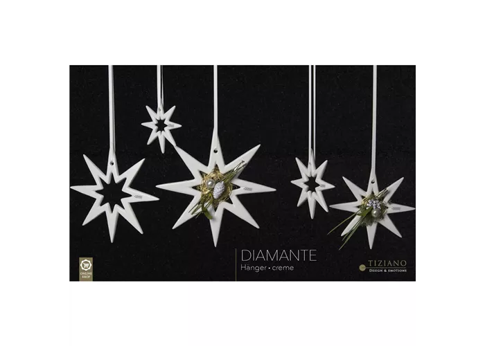 Hänger Stern Diamante creme