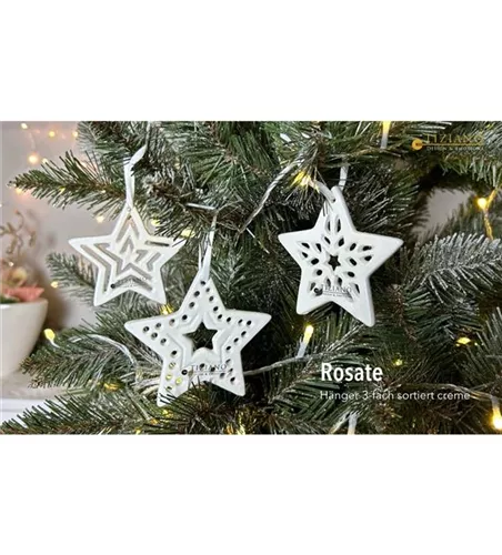 Hänger Stern Rosate punkte creme