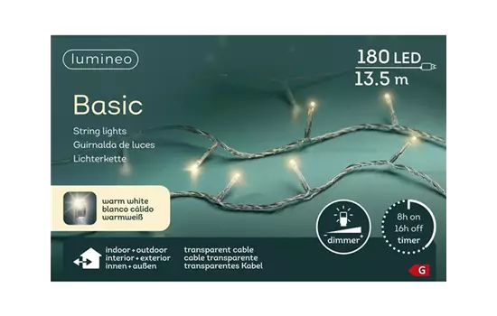 LED Basic Lichterkette warm weiß 180LED