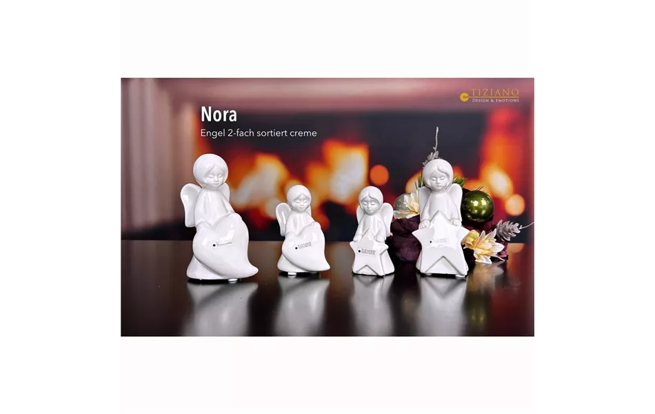 Engel Nora mit Stern stehend creme Engel Nora mit Stern stehend creme