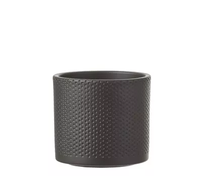 Era Topf rund schwarz matt relief