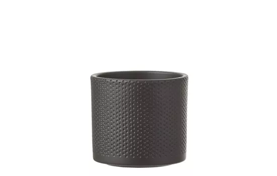 Era Topf rund schwarz matt relief Era Topf rund schwarz matt relief