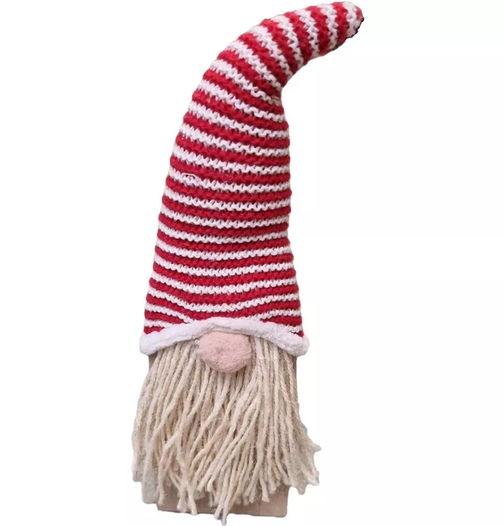 Wichtel 8x5xH32cm,rot-weiss