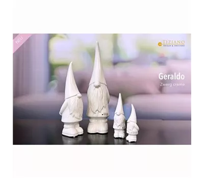 Deko Zwerg Geraldo creme