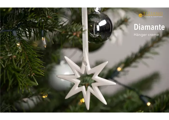 Hänger Stern Diamante creme