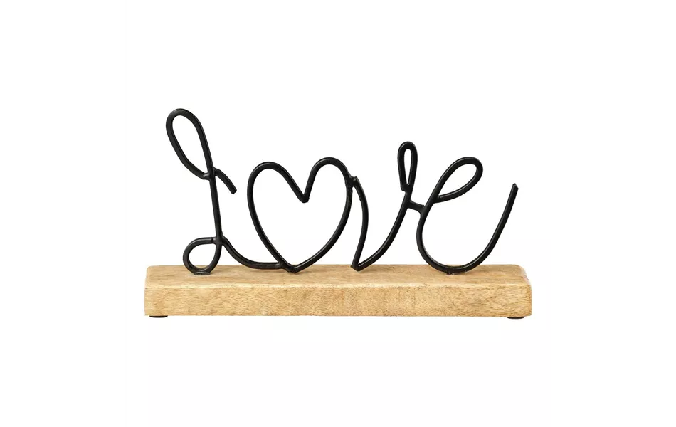 Eisen Schriftzug LOVE auf Holz schwarz