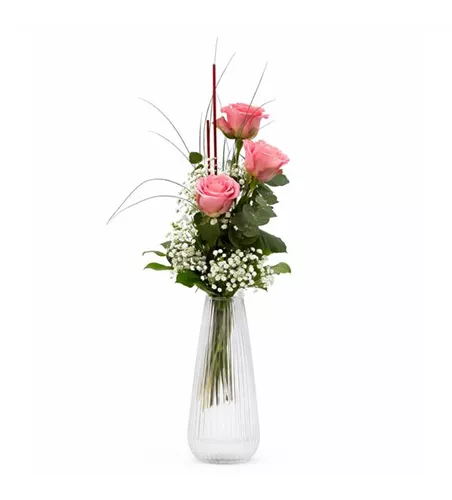 Rosen Rosa 3 Stück gebunden mit Beiwerk