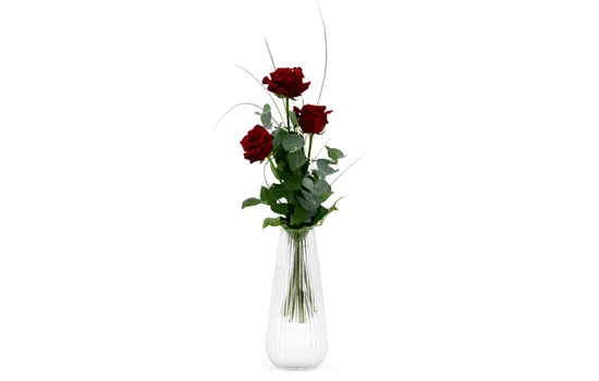 Rosen Rot 3 Stück gebunden mit Beiwerk