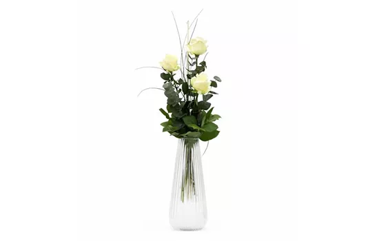 Rosen Weiß 3 Stück gebunden mit Beiwerk