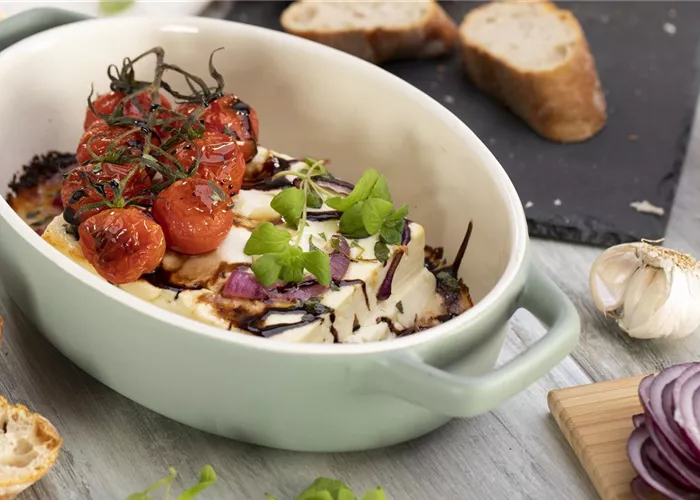 Ofenfeta mit Majoran-Oregano Marinade