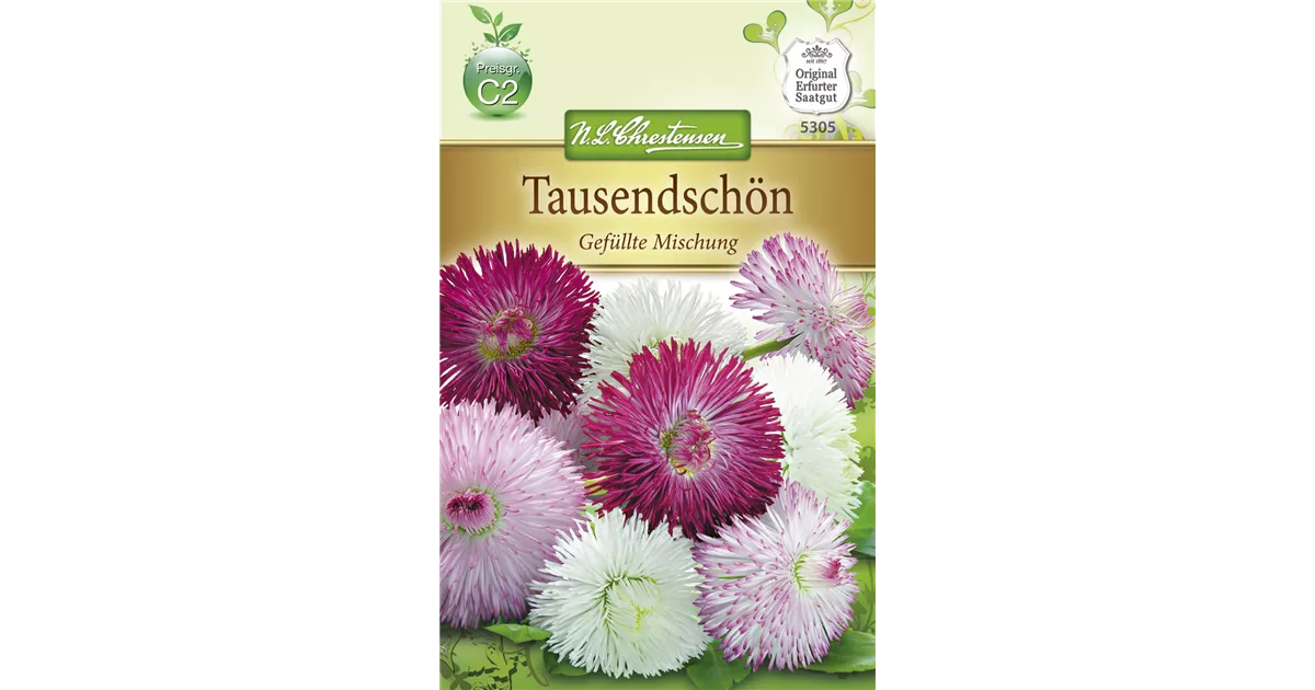 Geflltes Gnseblmchen-Samen, Bellis perennis, gefllt - 1A Garten Ammer