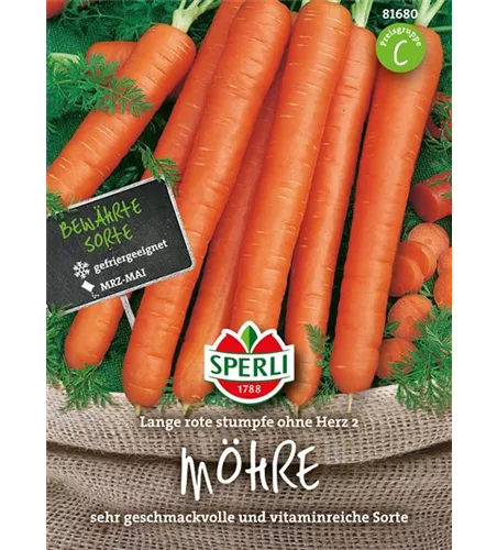 Möhre 'Lange, Rote, Stumpfe ohne Herz 2'
