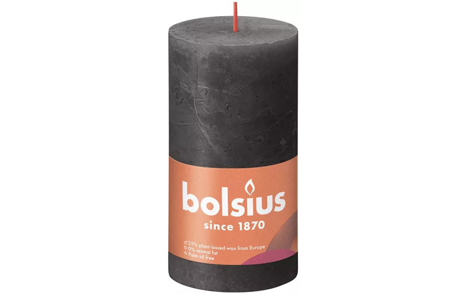 Stumpenkerze 130/68 Rustik Stürmisches Grau